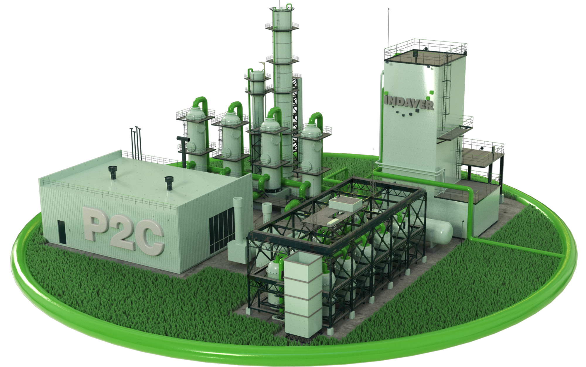 Maquette van de PC-installatie